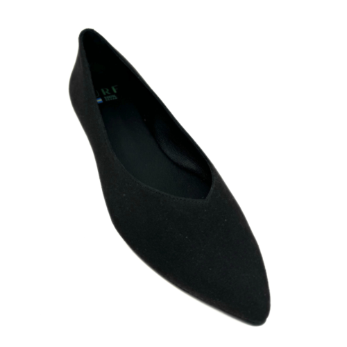 Pointed Ballet Flat in Black Eco-Suede from Turf - Image 3