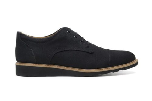 Victor Oxford in Black Canvas from Ahimsa (EEE Wide Width)