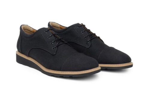 Victor Oxford in Black Canvas from Ahimsa (EEE Wide Width) - Image 2